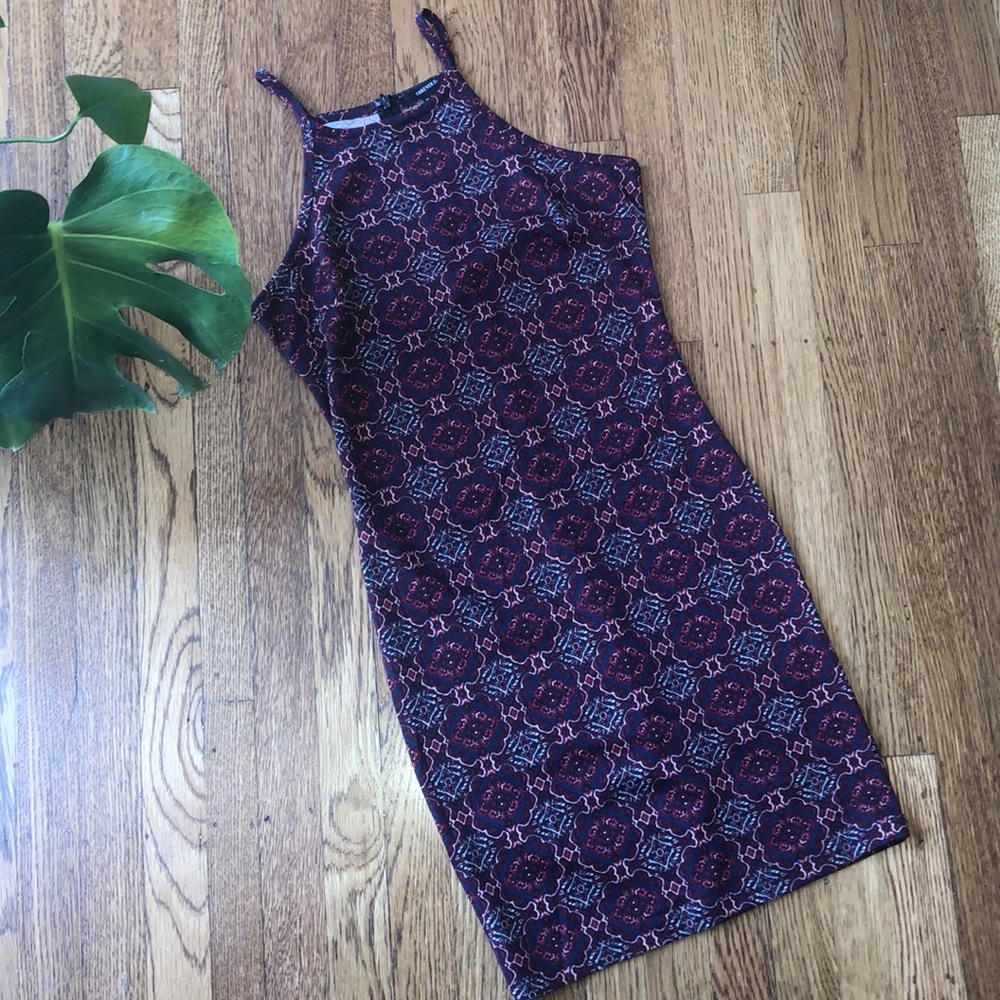 Patterned Halter Dress